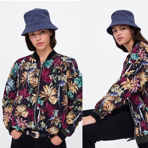 Zara Floral Print Bomber - Picture 3 of 10
